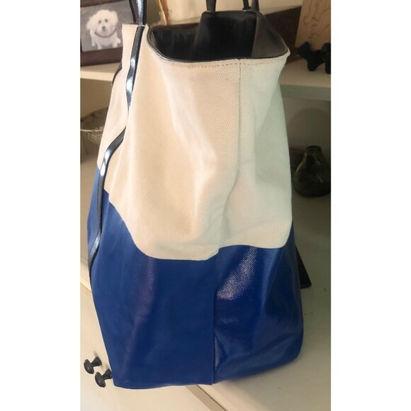 TORY BURCH Very Large Weekender Tote Bag Color block Blue - Picture 5 of 15